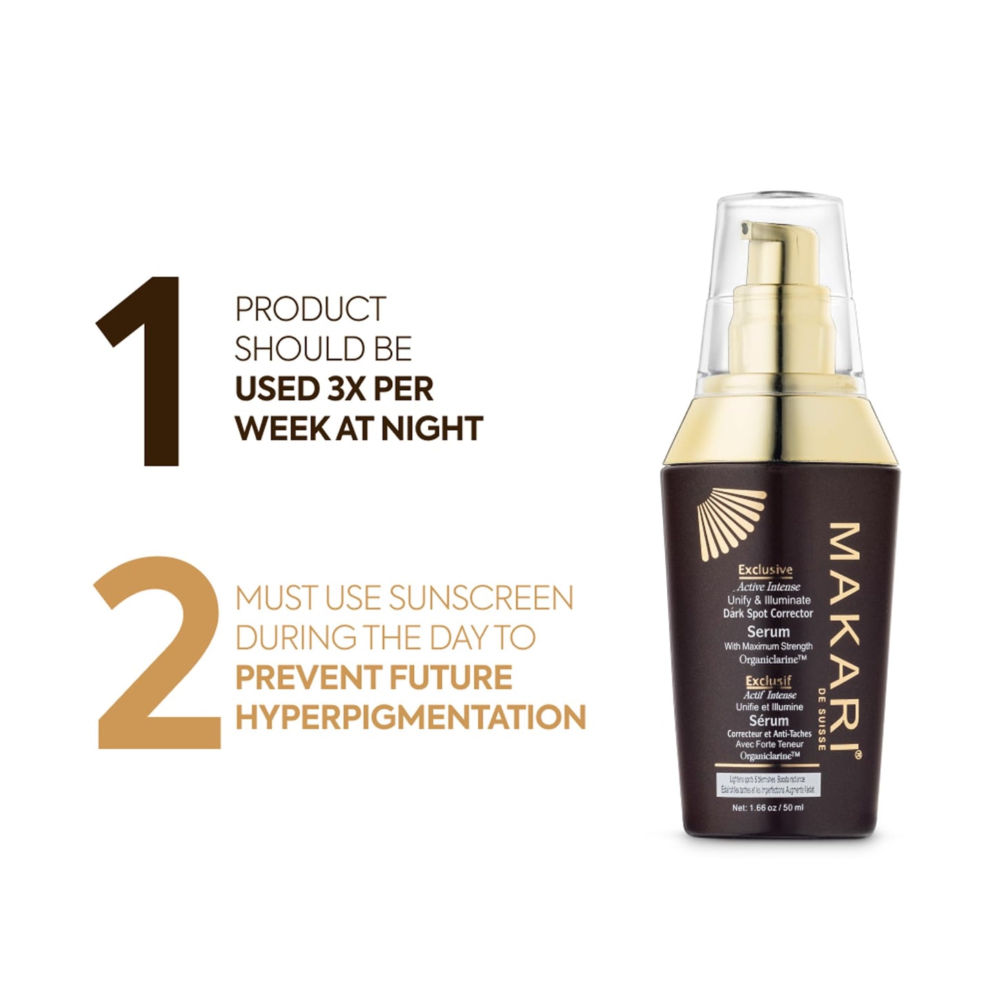 Makari Exclusive dark Spot Corrector Serum 1.7oz – Brightening & Toning Body Serum with Organiclarine – Advanced Active Intense Spot Treatment for Dark Spots, Scars, Sun Patches, Hyperpigmentation