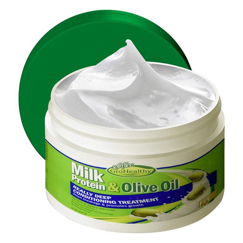Sof N'Free Deep Conditioner - Grohealthy Milk & Olive Formula | 16 Oz Moisturizing Treatment