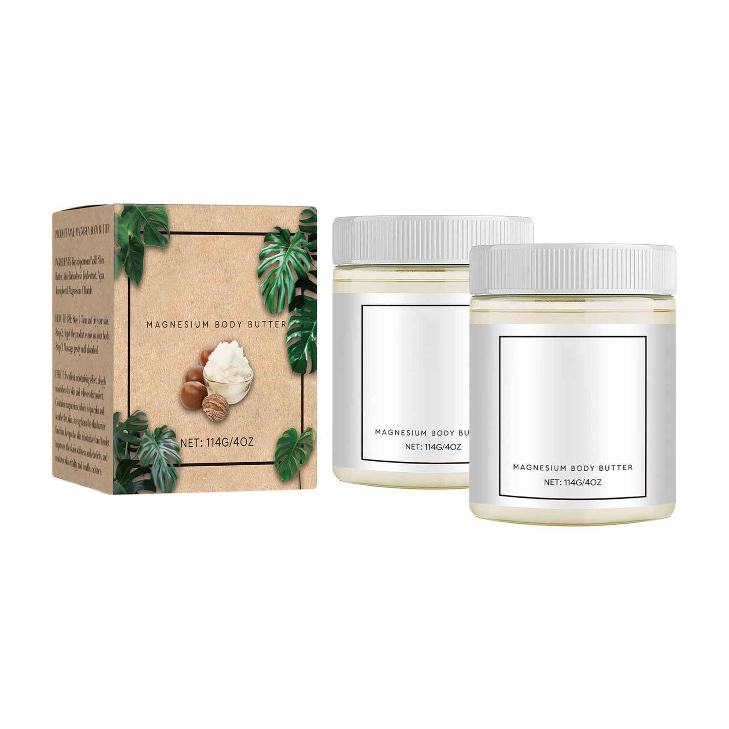 Mama-Bear Neuropathy Cream, Neuropathy Mama Oasis Lotion，Magnesium Body Butter, Magnesium Cream for Neuropathy, Deeply Moisturizes Skin, Keep Soft Smooth, Suitable for All Skin Types 114g/2pcs