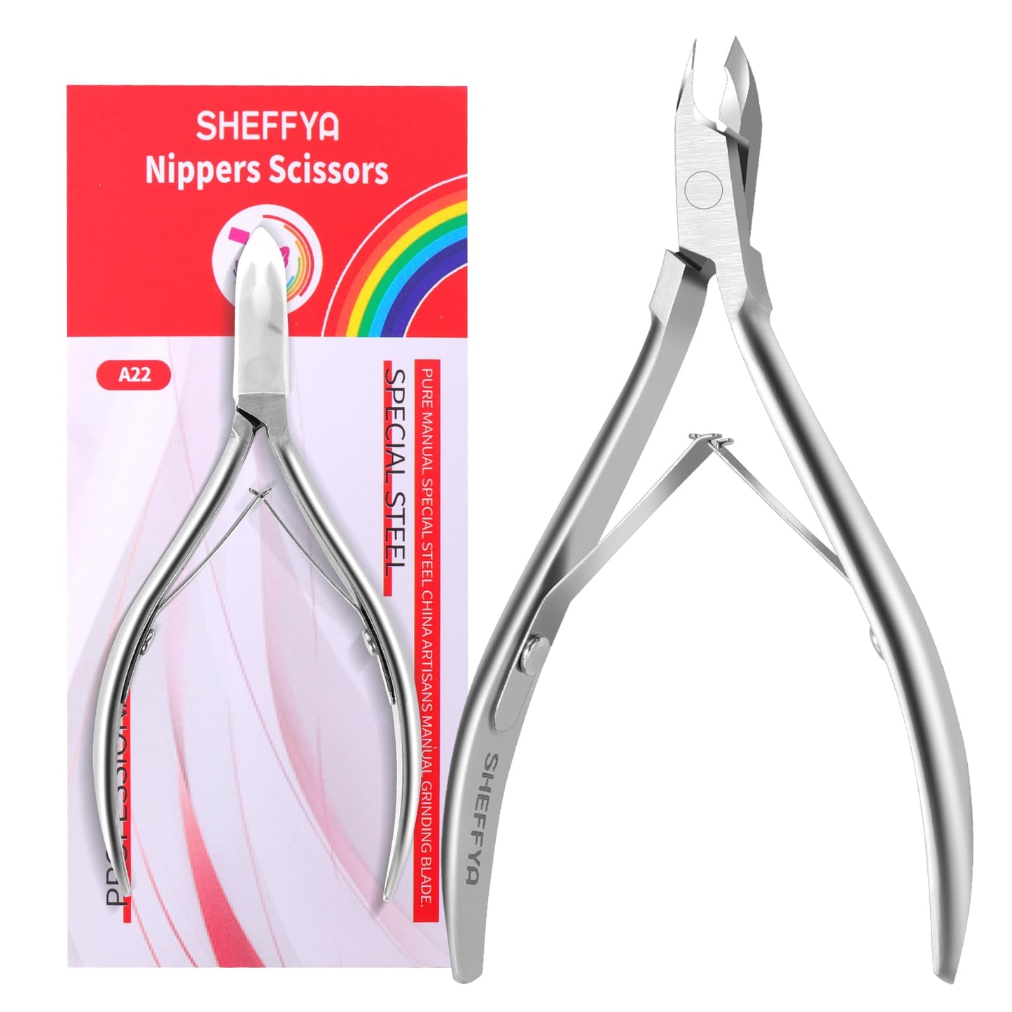 5pcs*0714 SHEFFYA Professional Cuticle Trimmer Nail Cuticle Cutter Stainless Steel Cuticle Nippers with Sharp Blades of Cuticle Clippers Manicure Tools with Double Nail Care Pedicure Nail Tools Nipper