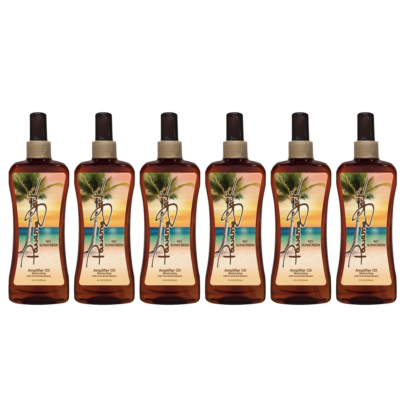 Panama Jack Amplifier Suntan Oil - Contains No Sunscreen Protection (0 SPF), Light Formula with Exotic Oils, Fruit and Nut Extracts, Tropical Fragrance, 8 FL OZ
