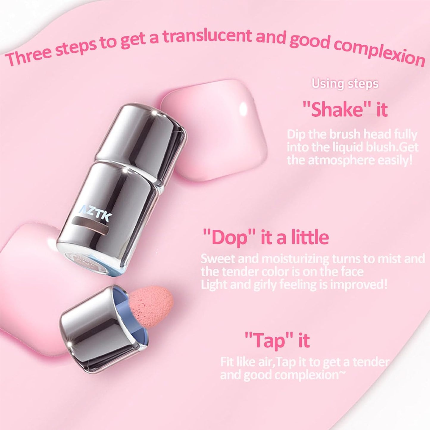 Aztk Liquid Blush - High-Pigment Waterproof Blush for Cheeks | Matte Finish, 5ml (JC04)