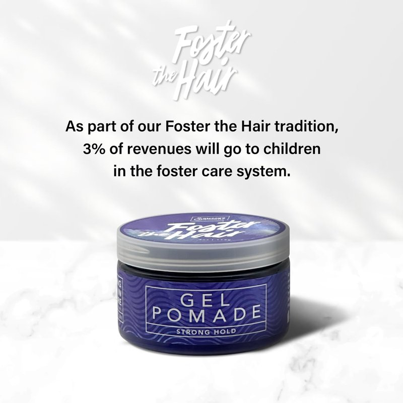 SAMSON'S HAIRCARE Foster the Hair Gel Pomade – High Hold, Water-Based for Braiding, Waves & Edge Control – Easy Rinse, Nourishing Formula 4 oz.