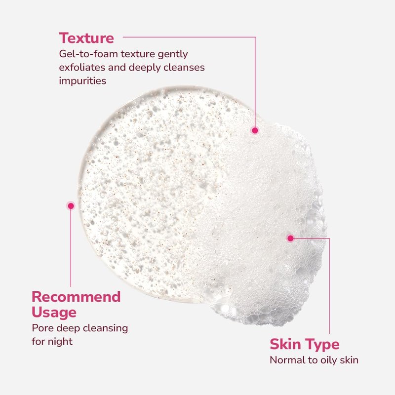 HIMALAYA PINKSALT Daily Scrub Cleansing Foam Pore Deep Cleansing, 6.7 fl oz 2 Pack - BHA facial cleanser for oily skin, Pore Cleaner, Facial Scrub, Low Alkaline Facial Cleanser, Korean Skin Care