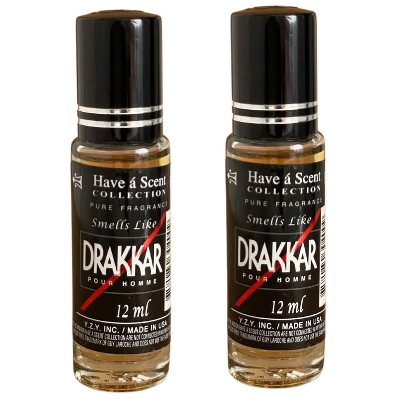 Drakkar Pour Homme Fragrance Roll-On Perfume Oil - 12ml | Pack of 2