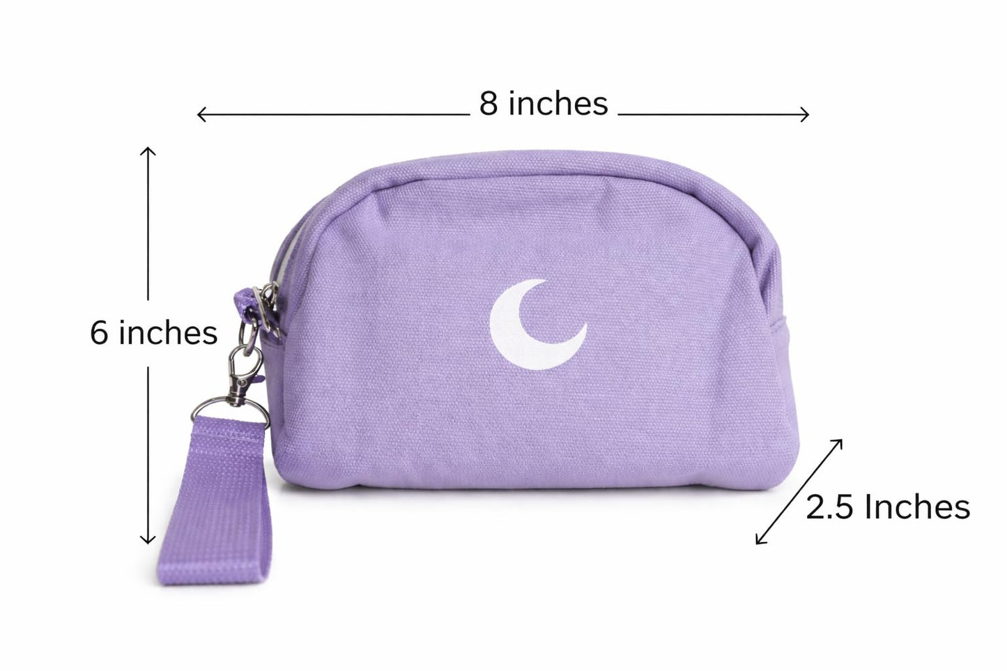 Brando Moon Small Zipper Makeup Bag for Women Girls – Travel Cosmetic Pouch, Wide-Open Organizer Purse Case, Air-Tight Odor-Control Fabric, Everyday Travel Essentials