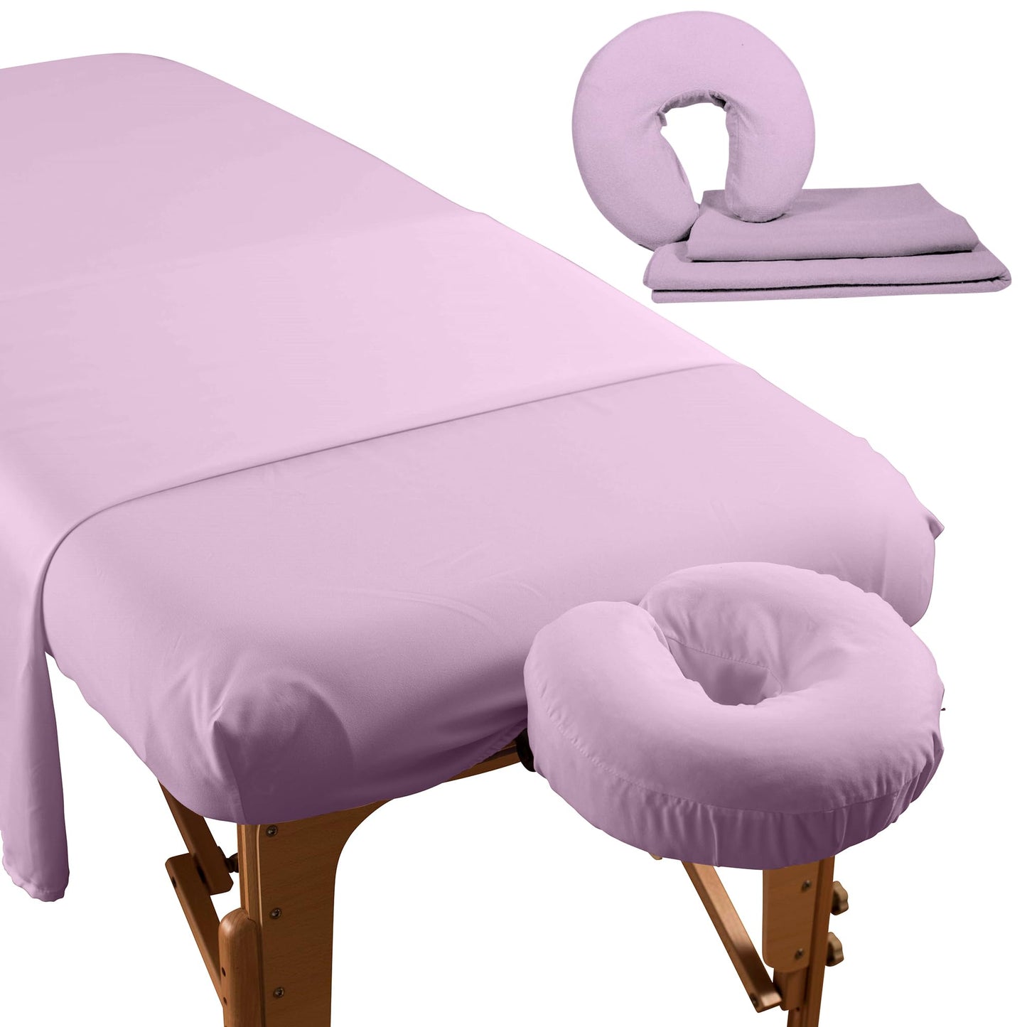 NRG Deluxe Flannel Massage Table Sheet Set Dark Chocolate - 3 Piece Set Includes Face Cradle Cover, Flat Massage Sheet and Massage Table Fitted Sheets - Soft 100% Double Brushed Cotton