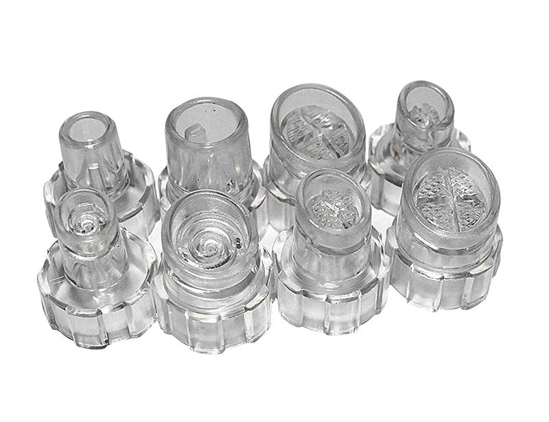 Microdermabrasion Aqua Peel Tips - 8 Transparent Plastic Replacement Heads for Facial Care