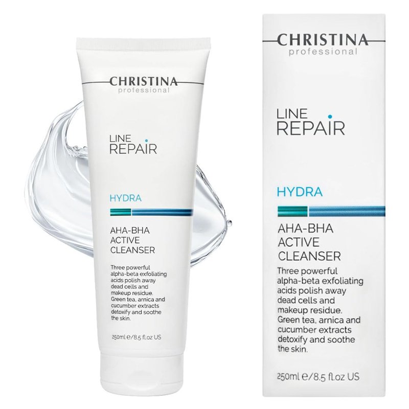 AHA BHA Exfoliating Facial Cleanser - Deep Cleansing Face Wash with Citric & Salicylic Acid | Refreshing Green Tea - 250ml