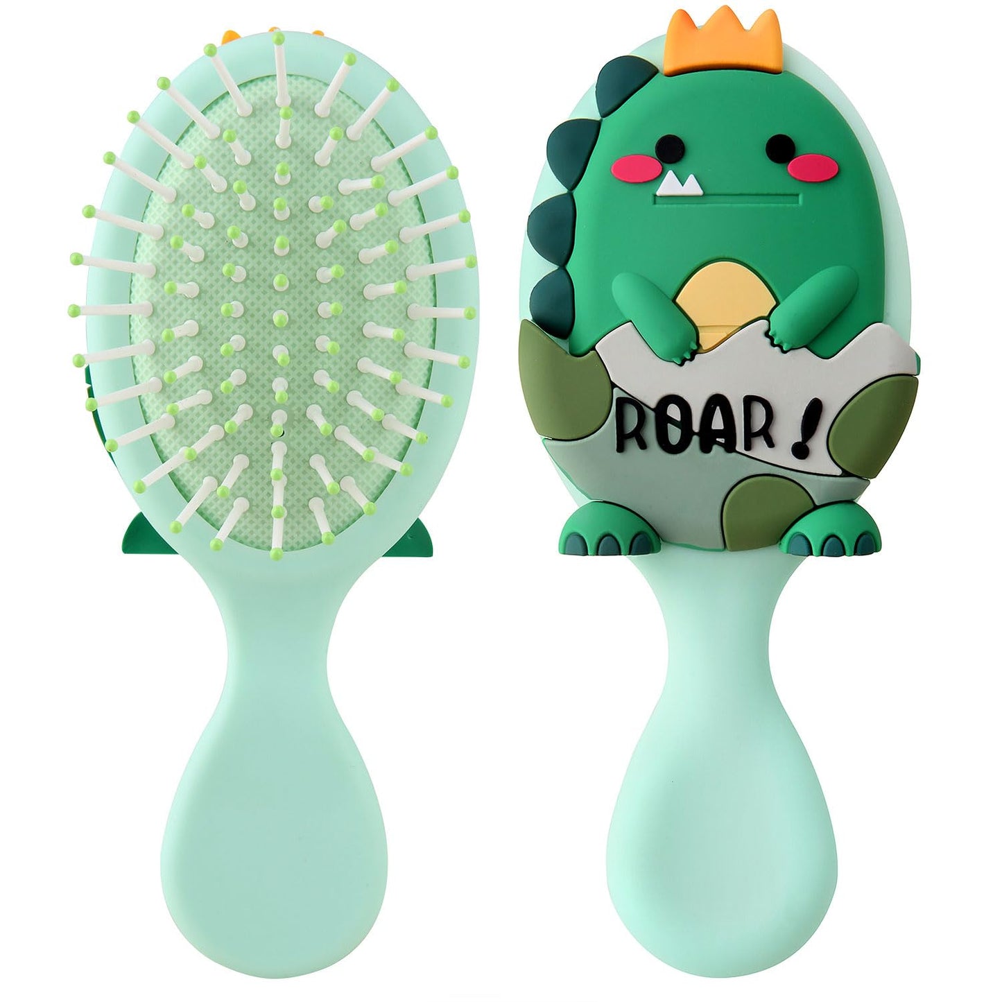 mini hair brush for kids, small toddler Hairs Brush, travel hair brush for Boys and Girls Baby ，Detangler Brush for Wet or Dry Thick or Curly Natural Straight (green)
