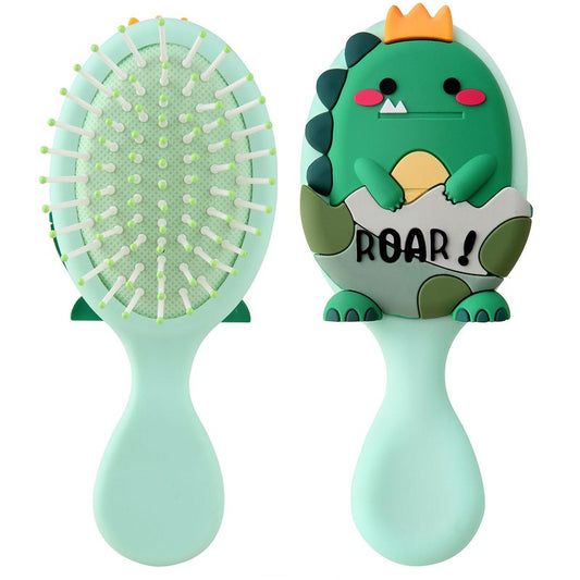 mini hair brush for kids, small toddler Hairs Brush, travel hair brush for Boys and Girls Baby ，Detangler Brush for Wet or Dry Thick or Curly Natural Straight (green)
