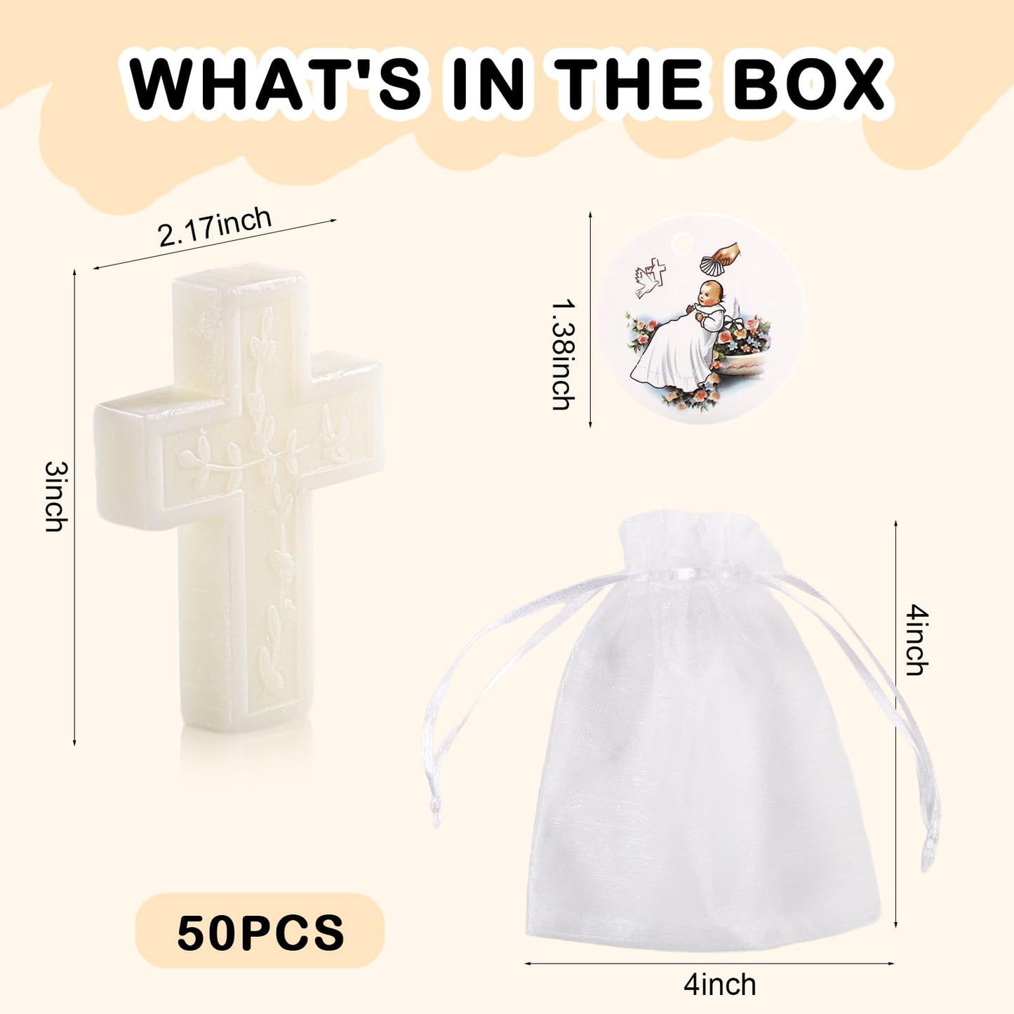 50 Pcs Baptism Favors Set Cross Soap for Girls and Boys,Baptism Party Favors for Guests,Christening Souvenirs for First Communion Favors,Recuerdos De Bautizo Para Niño Niña,Primera Comunion Recuerdos