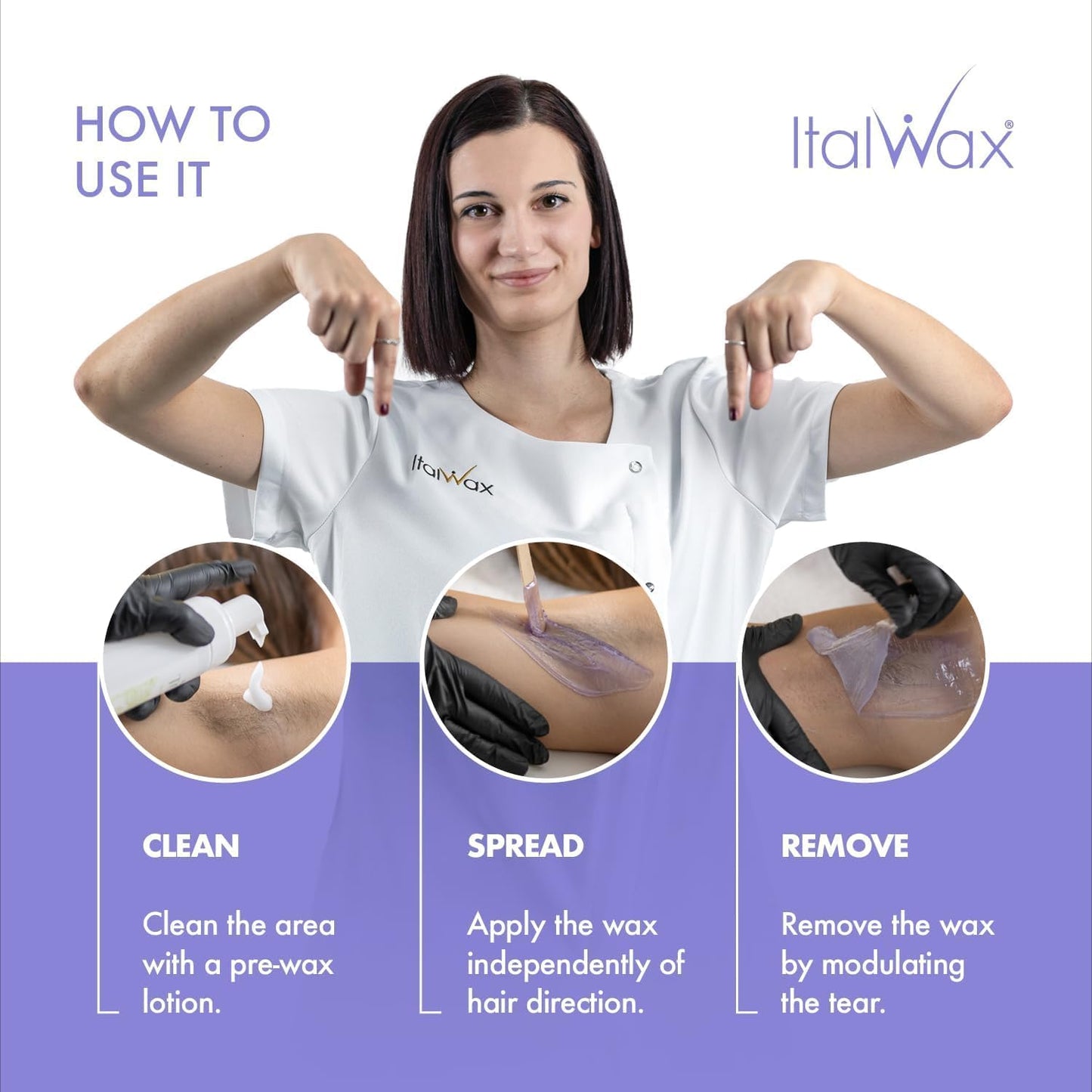 Italwax Top Line Orchid Hard Wax Beads 1.65 lb (750 g) – Transparent Fast-Setting Jelly Wax with Floral Fragrance for Bikini & Underarms, Strong Grip, Professional Use – Made in Italy
