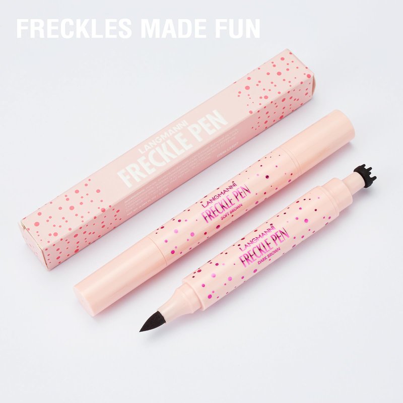 Jolilab Freckle Pen 3-in-1: Dual-Ended Stamp & Precision Tip (Eyeliner/Brow Pencil), 2 Shades Soft Brown/Dark Brown, Waterproof Long-Lasting Smudge-Proof Compact On-the-Go Makeup(SOFT&DARK)
