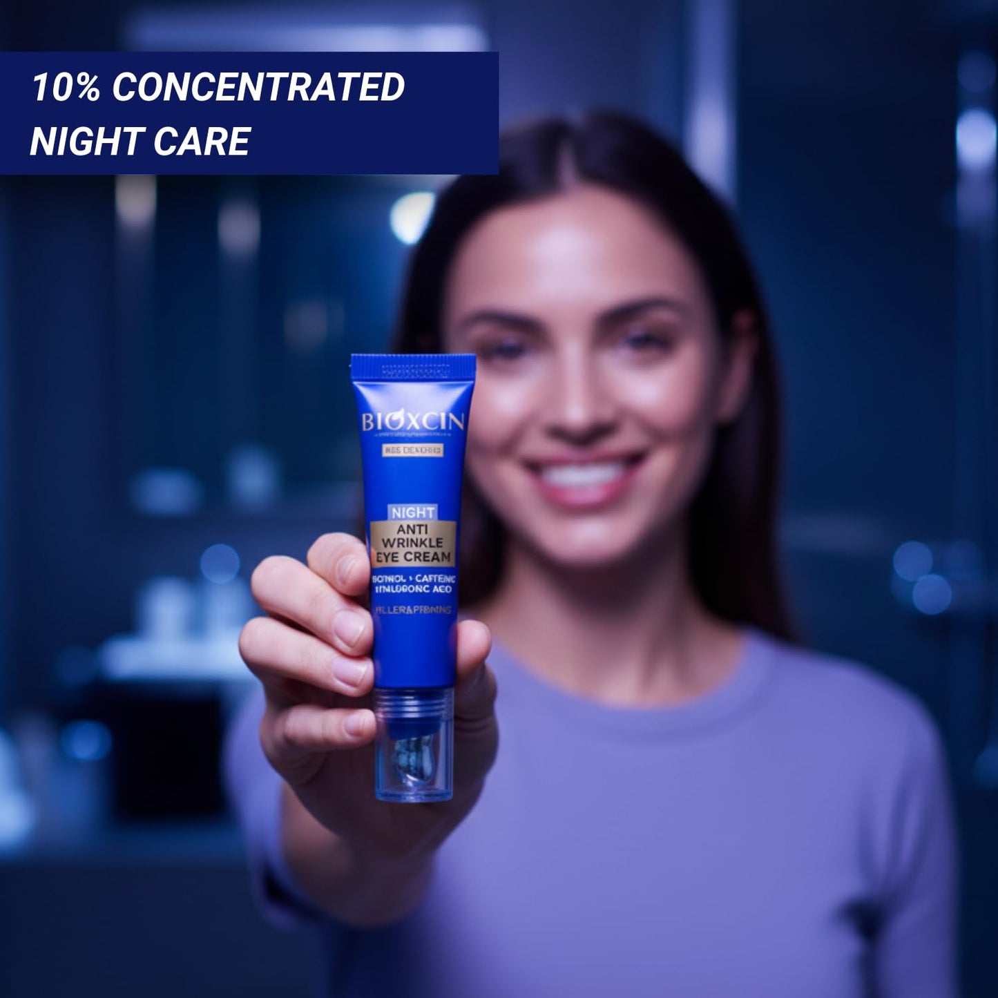 Bıoxcın Anti-Wrinkle Night Eye Cream Plumping, Firming, Hydrating Under-Eye Treatment for Fine Lines, Wrinkles, Dark Circles, Puffiness, Eye Bags & Skin Renewal 15 ML