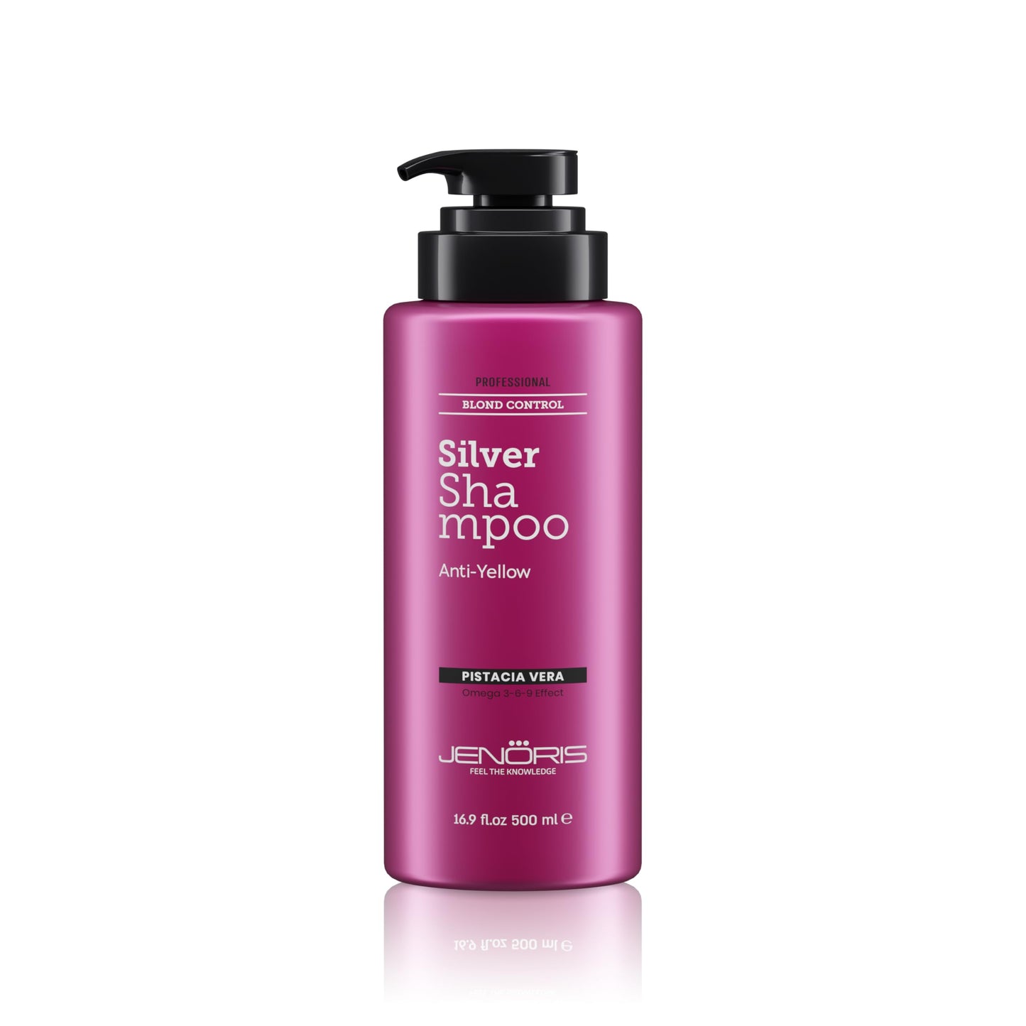 Jenoris Silver Purple Shampoo For Blonde, Silver, Gray & Lightened Hair – Neutralizes Yellow & Brassy Tones – Enriched with Natural Oils, Paraben & SLS Free, Salon Professional, 16.9 Fl Oz
