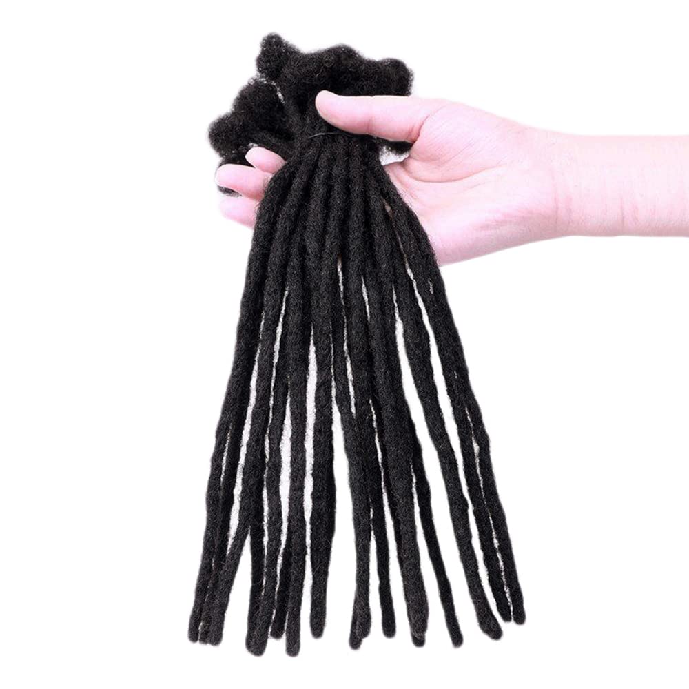 100% Human Hair Dreadlock Extensions - 10 Inch, 30 Strands, Natural Black | Handmade, Dyeable & Bleachable