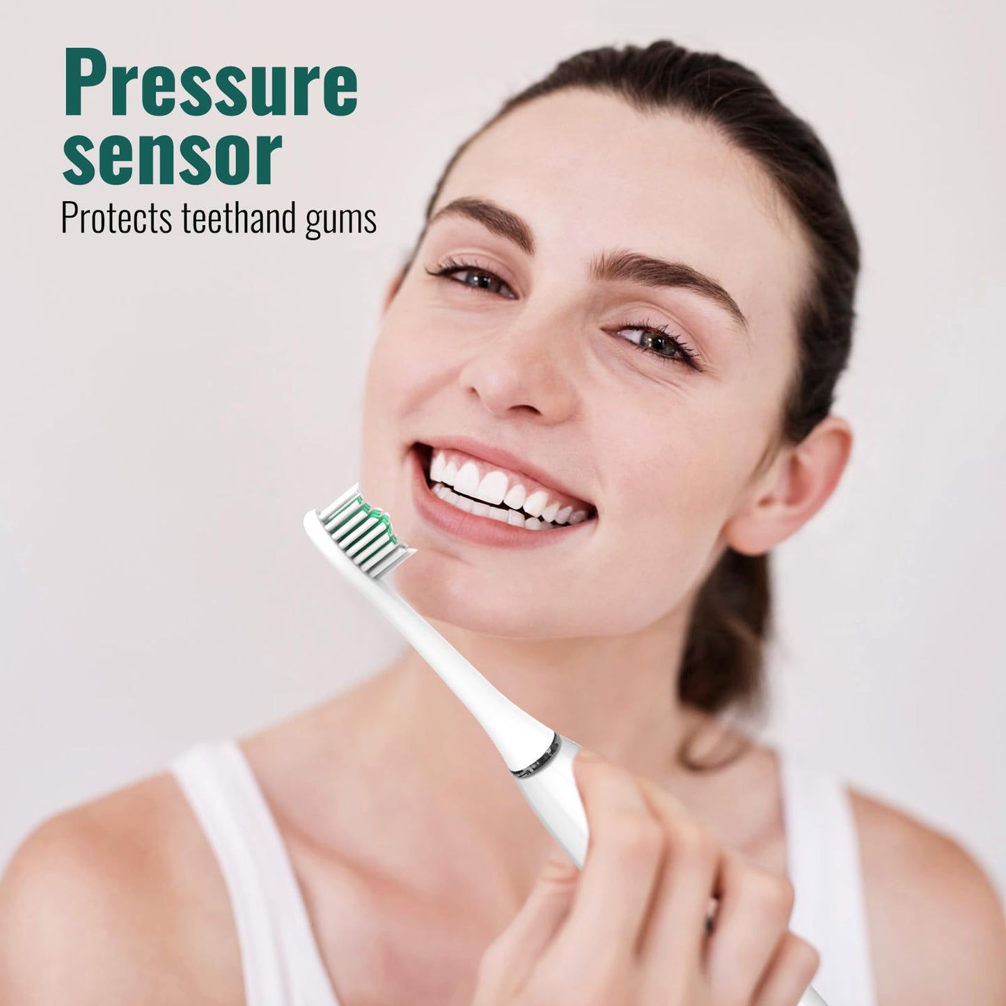 NBGRLVS Rechargeable Sonic Electric Toothbrush for Adults with 10 Brush Heads, 3 Modes, 2 Minute Smart Timer and Fast 4 Hour Charge - Perfect for Travel and Easy Dental Care (White)