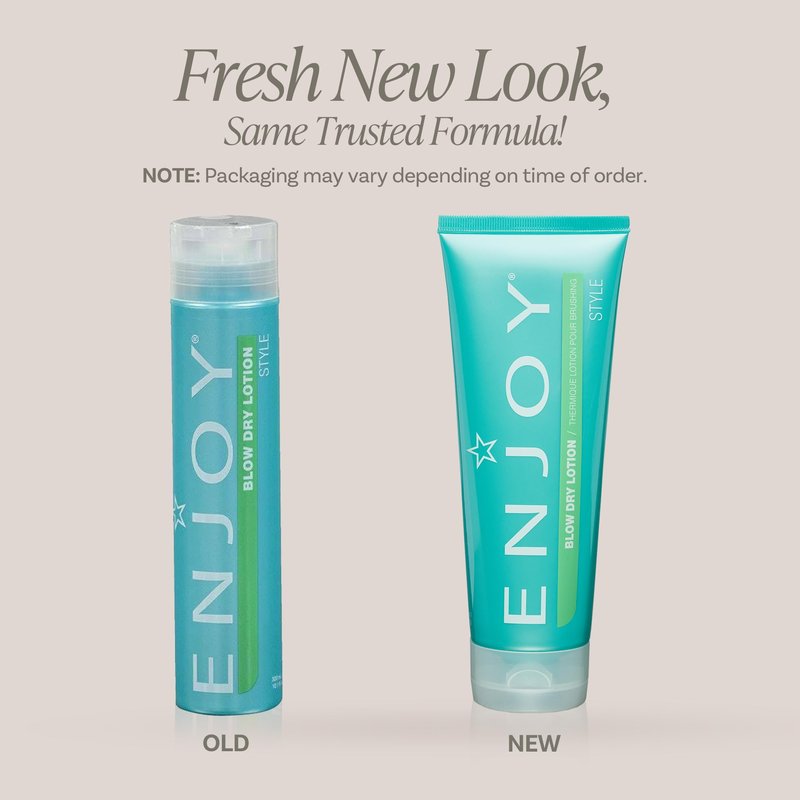 Enjoy Blow Dry Lotion - Volumizing & Thickening Hair Styling Cream - Weightless Body and Shape for Fine Hair - Professional Blowout Prep for Smooth or Full Looks