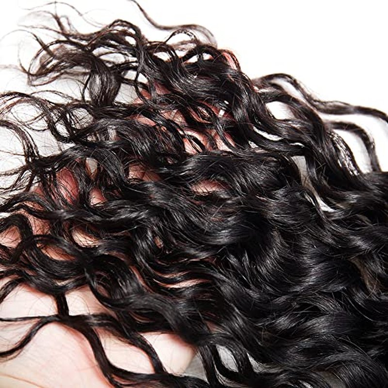 Human Hair Bundles Water Wave Bundles 34 34 34 Inch #1B Natural Color Water Wave Human Hair Extensions Double Weft Unprocessed Brazilian Virgin Hair 3 Bundle 50 Grams Per Bundle