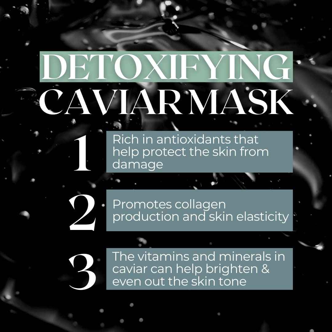 Feyzant Skincare Caviar Face Mask with and Vitamin E - Professional Spa Quality, All Skin Types, Hydrating and Smoothing, 4 oz