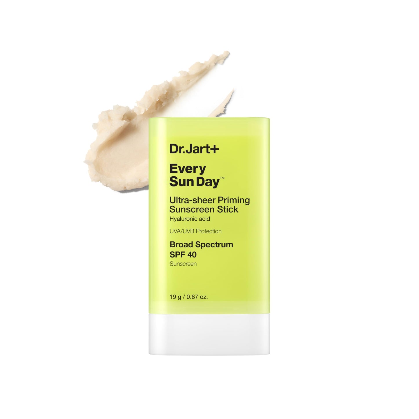 Dr.Jart+ Every Sun Day Invisible Korean Sunscreen Stick SPF 40 with Hyaluronic Acid | Glides Over Makeup | Korean Skincare | Travel Size, 0.67 Ounce