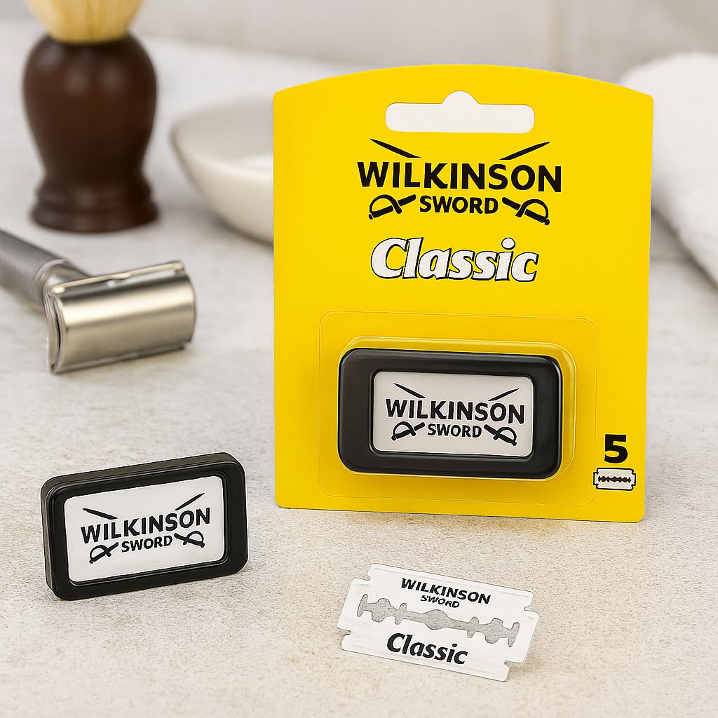 Wilkinson Sword Double Edge Safety Razor Blades - German Stainless Steel for Smooth Shaves | 100 Pack