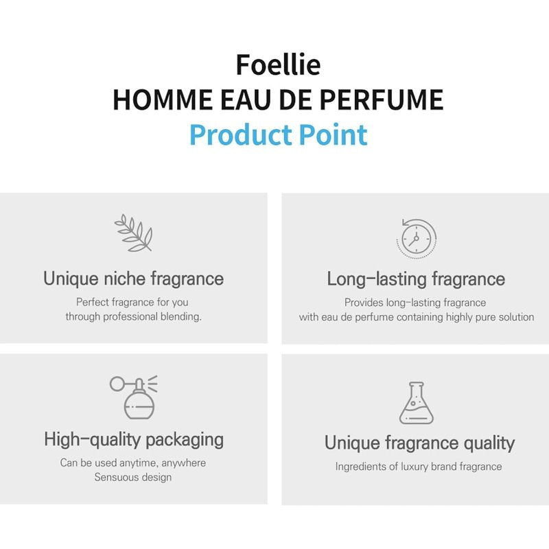 Foellie Homme Eau de Parfum for Men - 30ml | Long-Lasting Fragrance