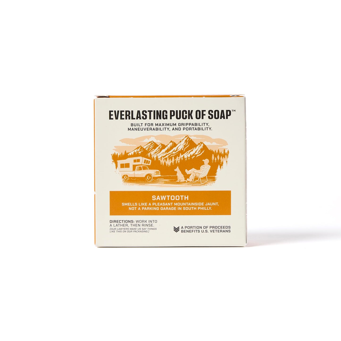 Duke Cannon Supply Co. Bar Soap Puck - Men's Rounded Bar Soap with Masculine Scents - Disc-Shaped Mens Soap - Hydrating & Deep Cleaning - All Skin Types - Sawtooth, 4 Pack - 5 oz