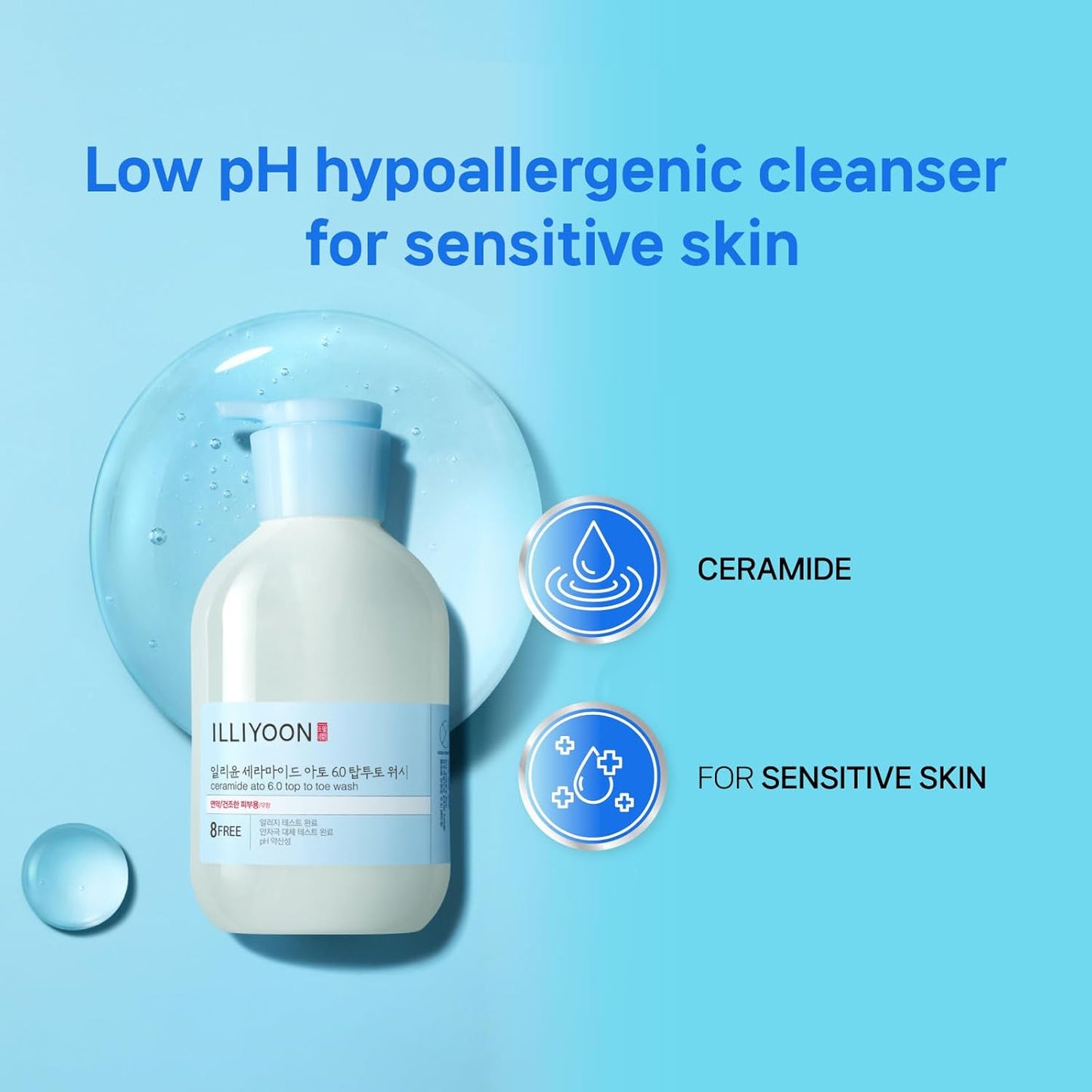Illiyoon Ceramide Ato Lotion & Top to Toe Wash Set - Korean Moisturizing Duo for Sensitive Skin | Deep Hydration & Soothing Care