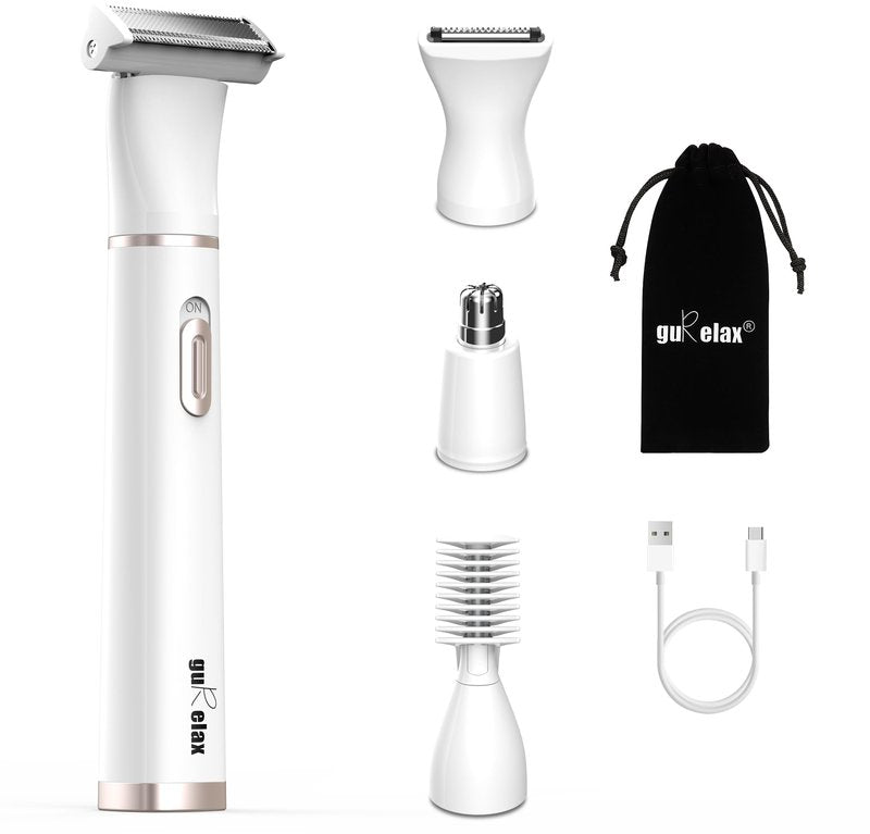 Electric Razors for Women, 4 in 1 Cordless Portable Rechargeable Womens Electric Shaver for Legs Face Eyebrow Nose Pubic Hair Bikini Trimmer, Painless Body Hair Remover By Gurelax