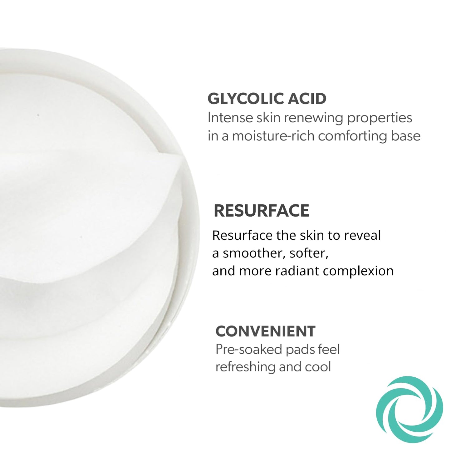 Serious Skincare - Glycolic Resurfacing Daily Exfoliating Face Pads, AHA Skin Treatment for Smoother, Glowing Skin, Reduces Blackheads - 60 Count