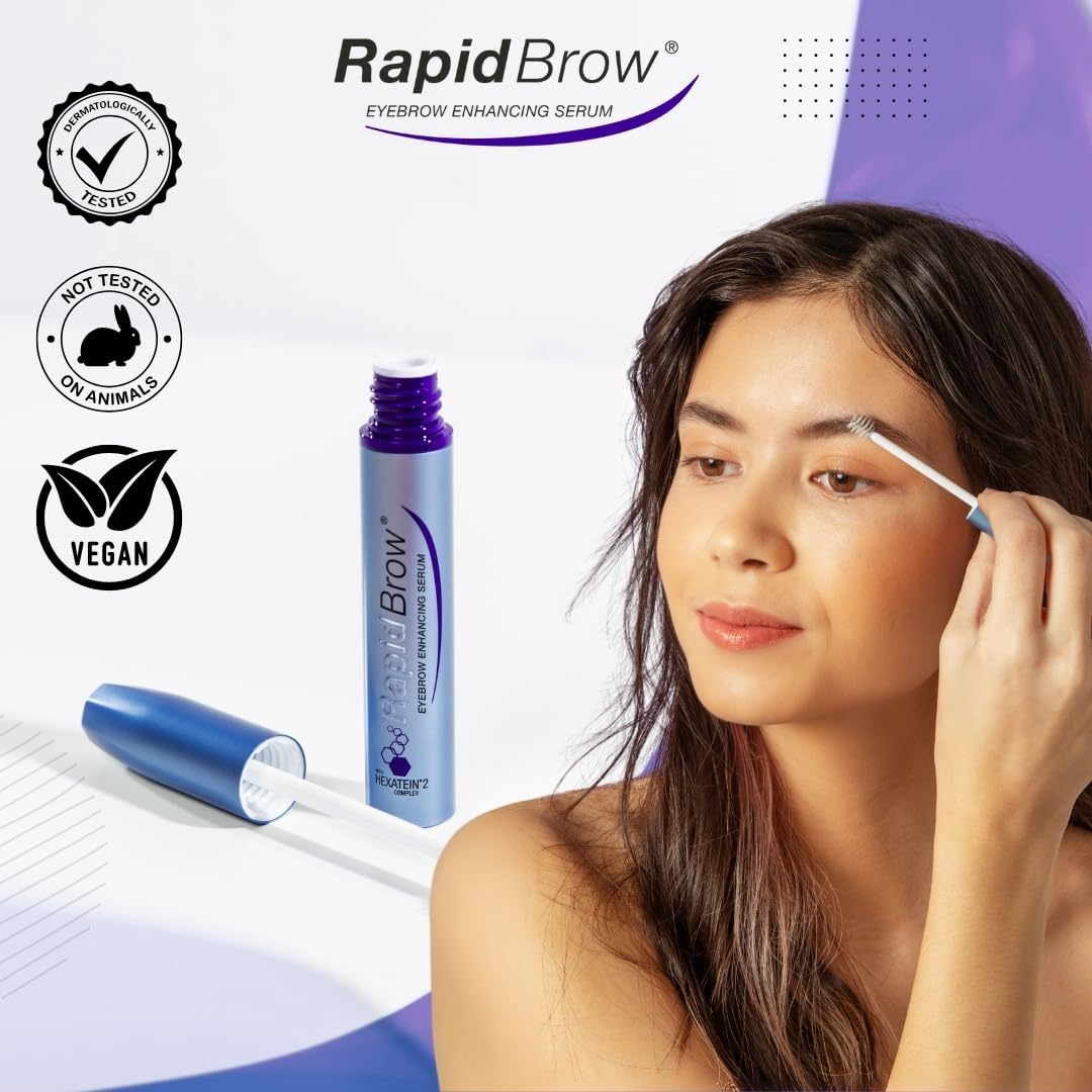 RapidBrow Eyebrow Enhancing Serum - Hydrating Formula for Thicker Brows | 3 mL with Hexatein 2 Complex