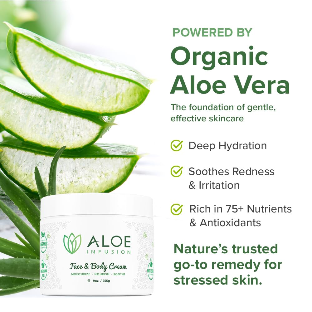 Aloe Infusion Aloe Vera Face & Body Cream – 4 Ounce