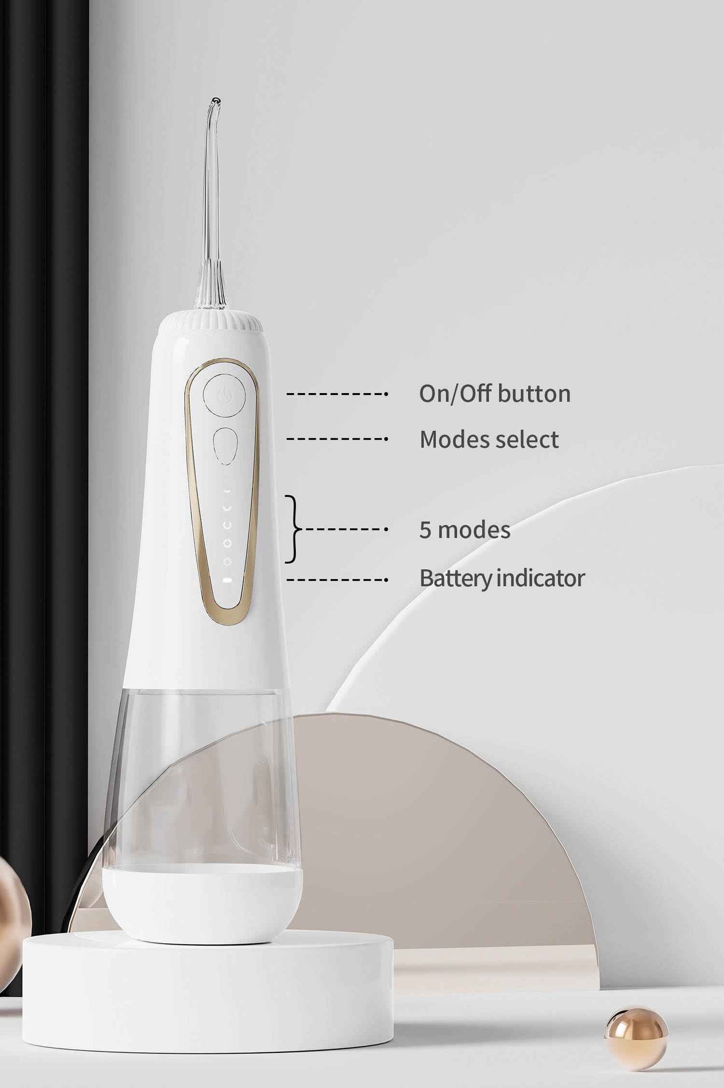 Water Dental Flosser Pick For Teeth: 4 Modes Cordless Portable 300Ml Larger Tank Water Teeth Cleaner IPX7 Waterproof Flossing,Portable Rechargeable Oral Irrigator with Adjustable