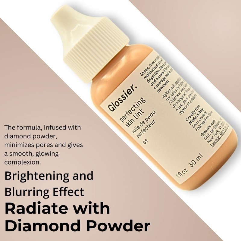 Glossier Perfecting Skin Tint - Dewy Sheer Coverage for Medium Warm Skin Tone | Lightweight Formula