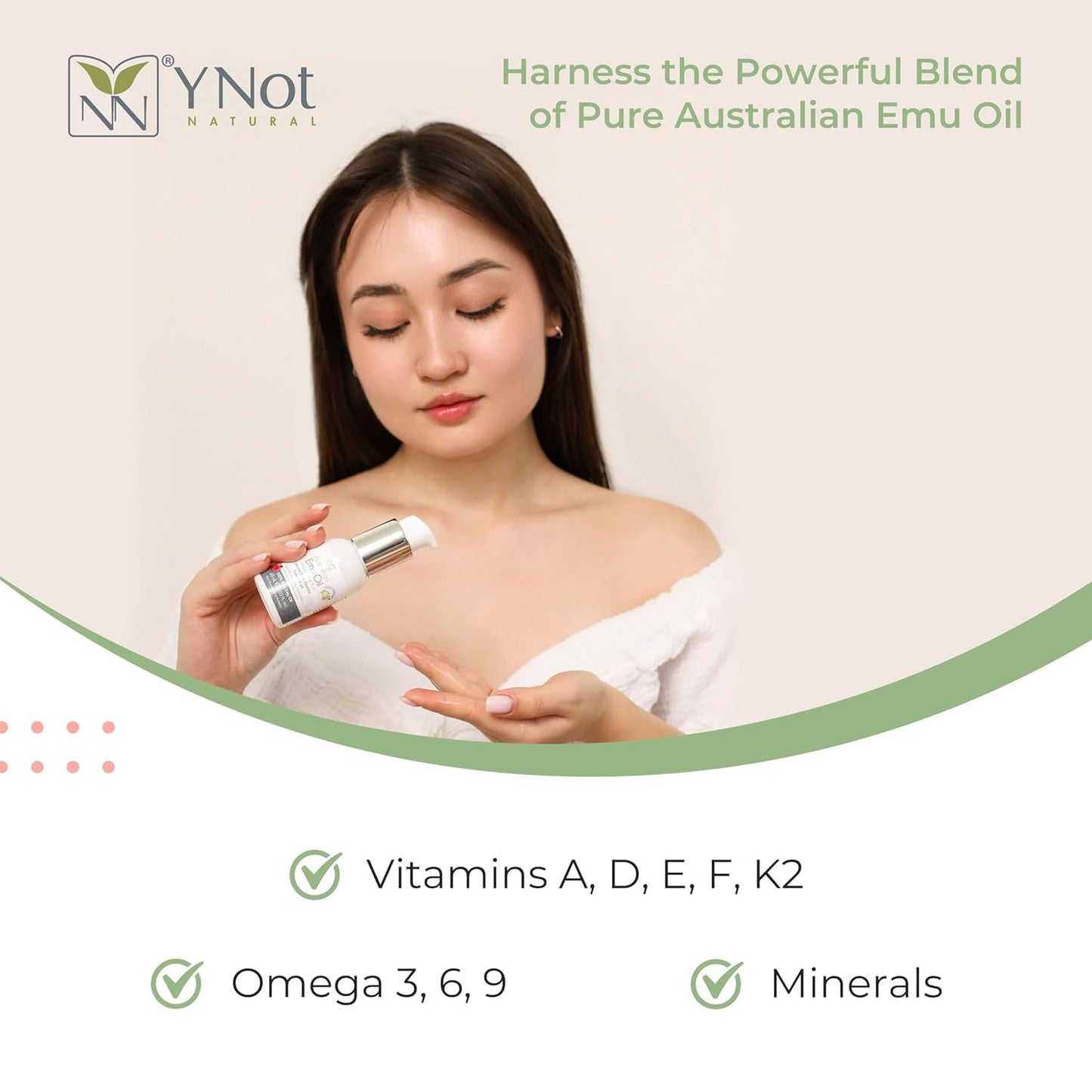 Y Not Natural Pure Emu Oil - Organic Moisture for Face, Body, Hair, Scalp & Nails - Rich in Omega 3-6-9, Vitamins & Essential Minerals - Australian Emu Oil (60ml) 2.03 fl oz -Unscented