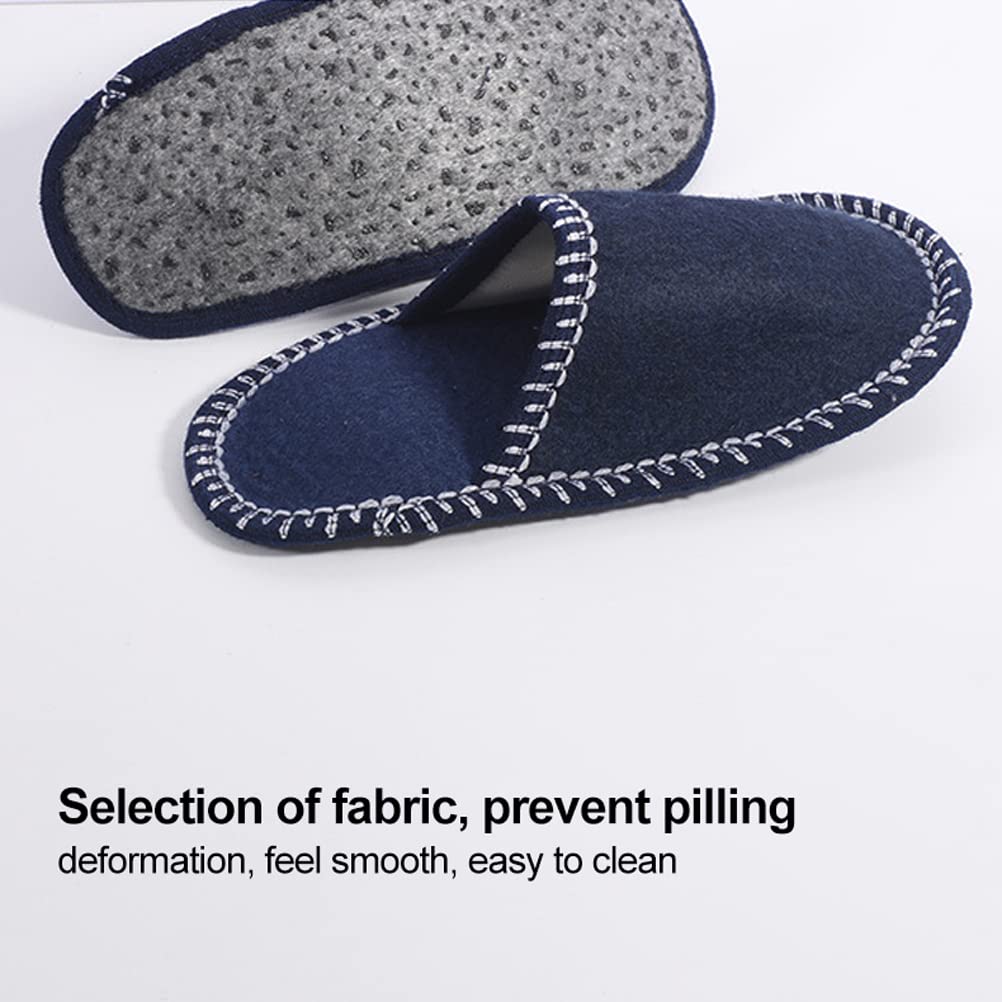 Disposable Slippers, 6 Pairs Fleece Felt Slippers Guest Slippers Portable Washable Disposable Non Slip Home Slippers for Family Spa Guests Hotels Travel(6 Pairs)