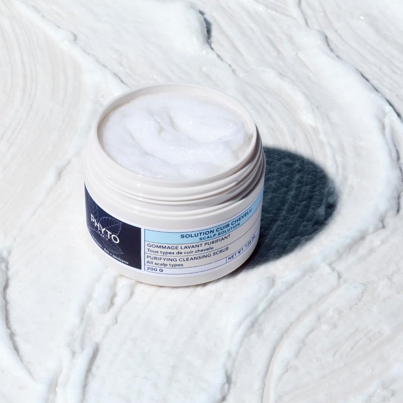 PHYTO Scalp Solutions Purifying Scrub - Exfoliating Sea Salt & Eucalyptus for Oily Scalp | 7.05 oz Deep Cleanse