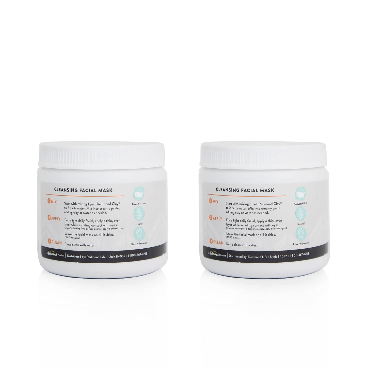 Redmond Clay - Bentonite Clay of 1000 Uses, Soothing Facial Mask, 10 Ounce (2 Pack)