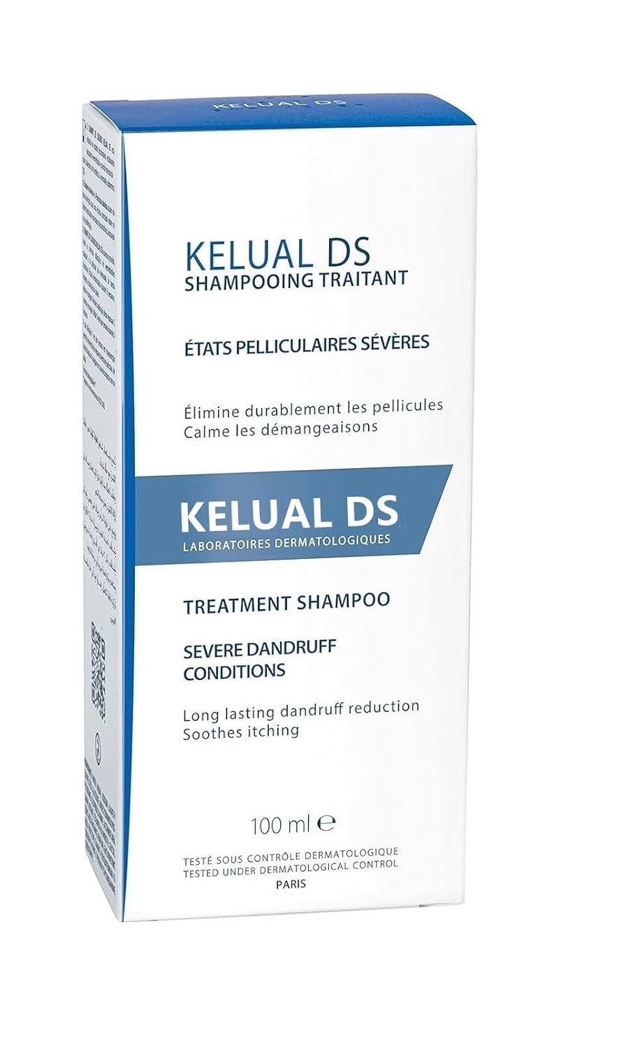 KELUAL DS Anti-Dandruff Shampoo, Treatment Shampoo for Severe Dandruff, Long-Lasting Relief, 3.3 Fl Oz (2 Pack)