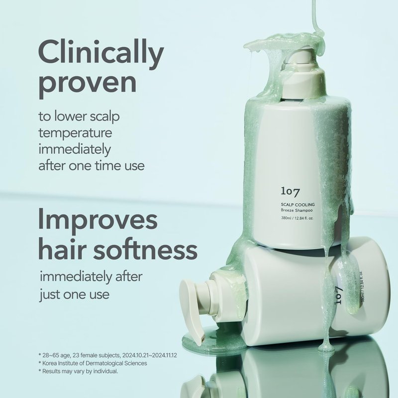 107 SCALP COOLING Breeze Shampoo - Soothing & Refreshing scalp cooling shampoo with 3-Year Aged Fermented Mugwort Vinegar – Scalp Care, Sebum Control (12.84 oz)