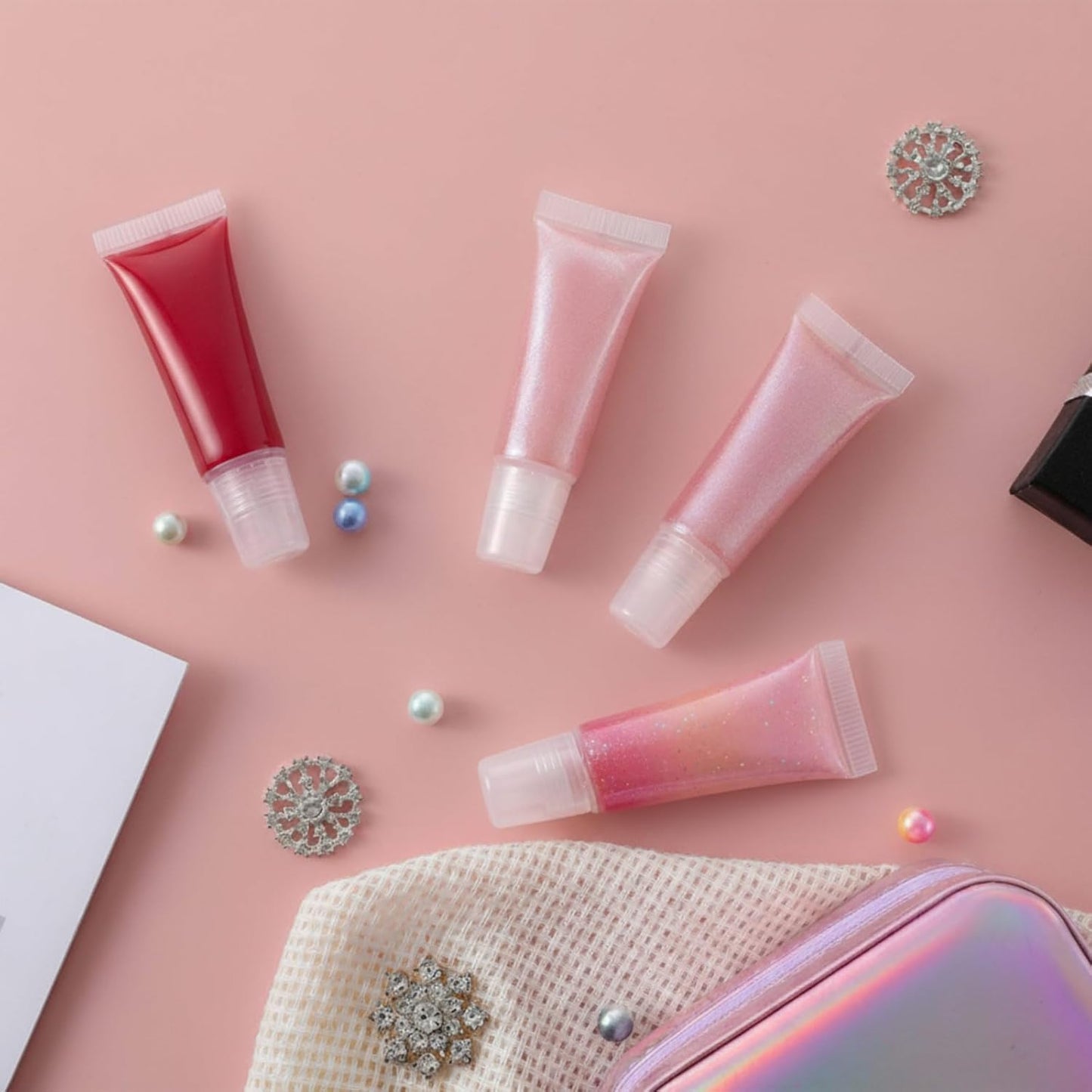 Empty Lip Gloss Tubes - 300 Pcs 8ml Clear Squeeze Containers for DIY, Travel Toiletries & Personal Care