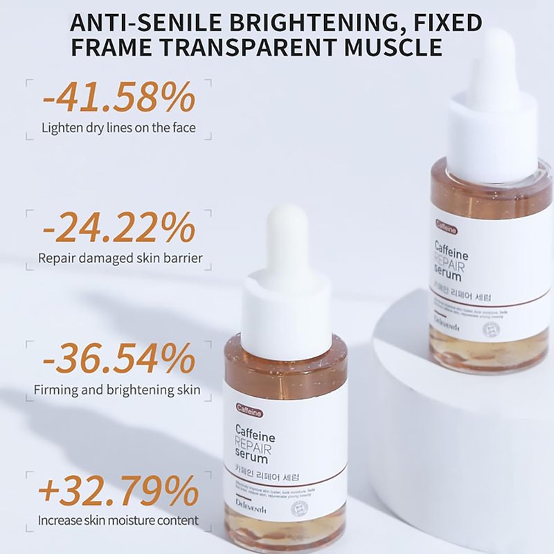 Caffeine Repair Face Serum - Anti-Aging Hydration with Natural Extracts | 37ml for Reduced Puffiness and Fine Lines