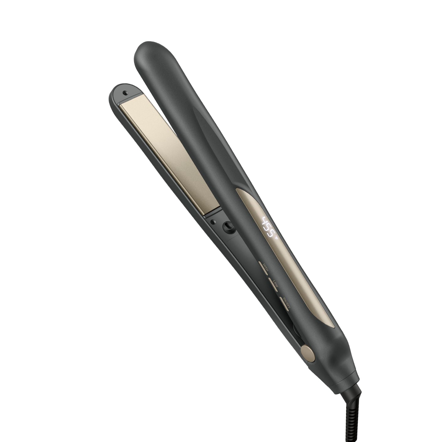 Infiniti PRO CONAIR Tourmaline Ceramic 1-Inch Flat Iron Digital Hair Straightener, 1-Inch Flat Iron to Straighten or Curl, 5 Heat Settings, for All Hair Types and Textures, Dark Gray