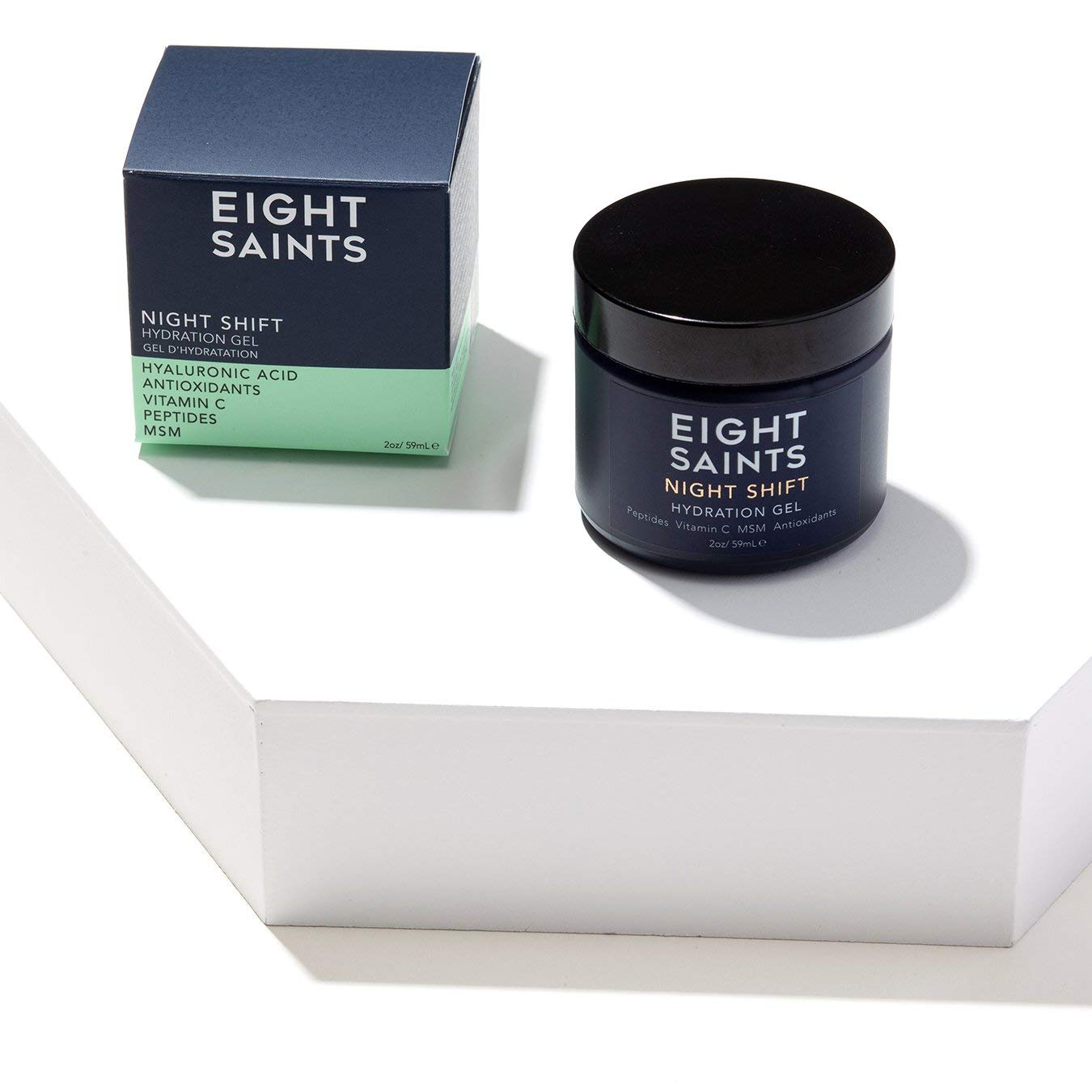 Eight Saints Night Shift Anti-Aging Gel Face Moisturizer, Anti Wrinkle Night Cream Gel For Face To Reduce Fine Lines and Wrinkles, with Peptides, Vitamin C, and Aloe Vera, 2 Ounces