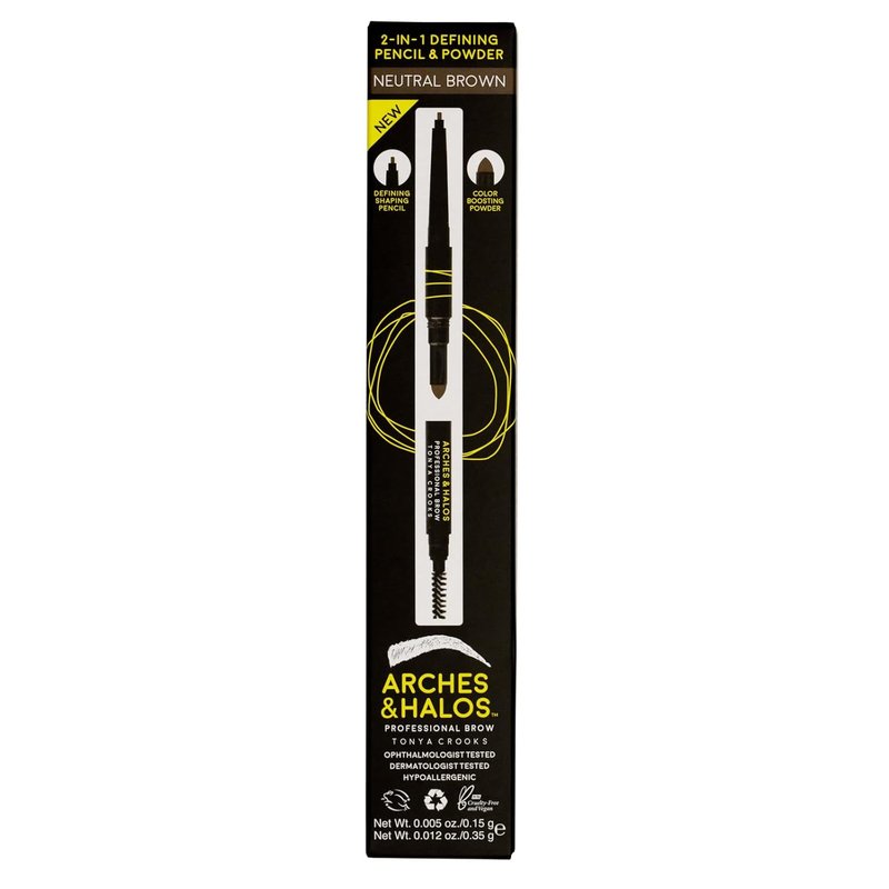 Defining Eyebrow Pencil And Powder - Dual Ended With Spoolie Brush | Neutral Brown - 0.017 Oz