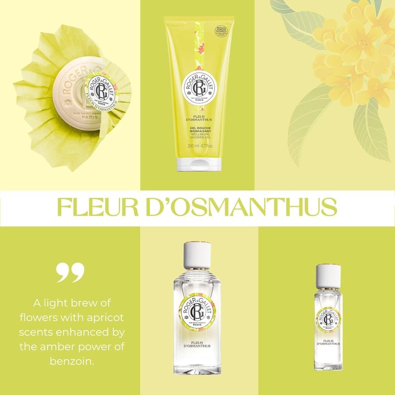 Roger & Gallet Fragrant Water Spray - Refreshing Eau Fraîche Body Mist for Women | Fleur D'Osmanthus - 1 Oz.