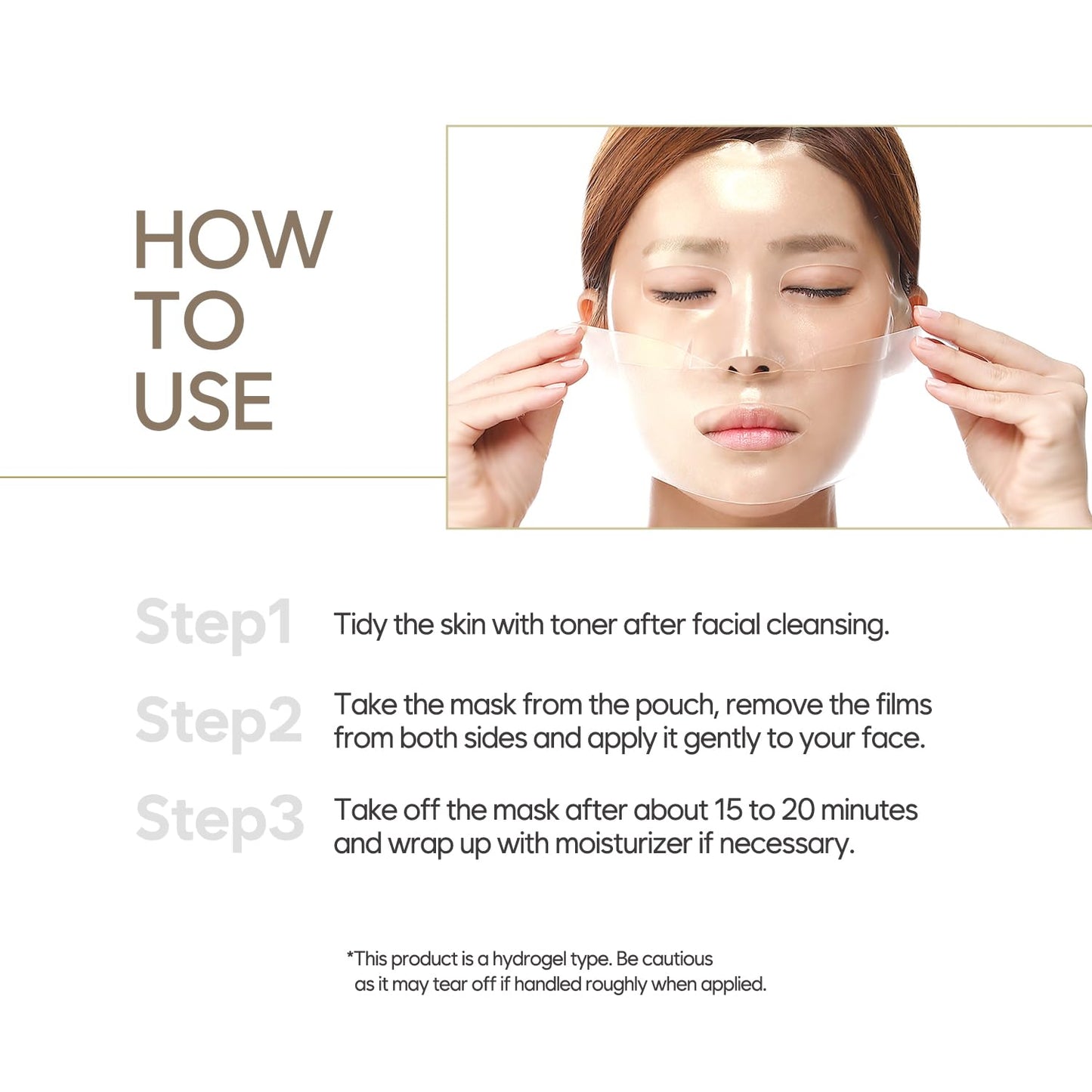 Petitfee Gold & Snail Hydogel Face Mask 5ea - 24k Gold Snail Facial Mask for Firming, Healthy Skin, Hydrating, Skin Elasticity, Snail Secretion Filtrate, Citrus Extract, Green Tea Extract