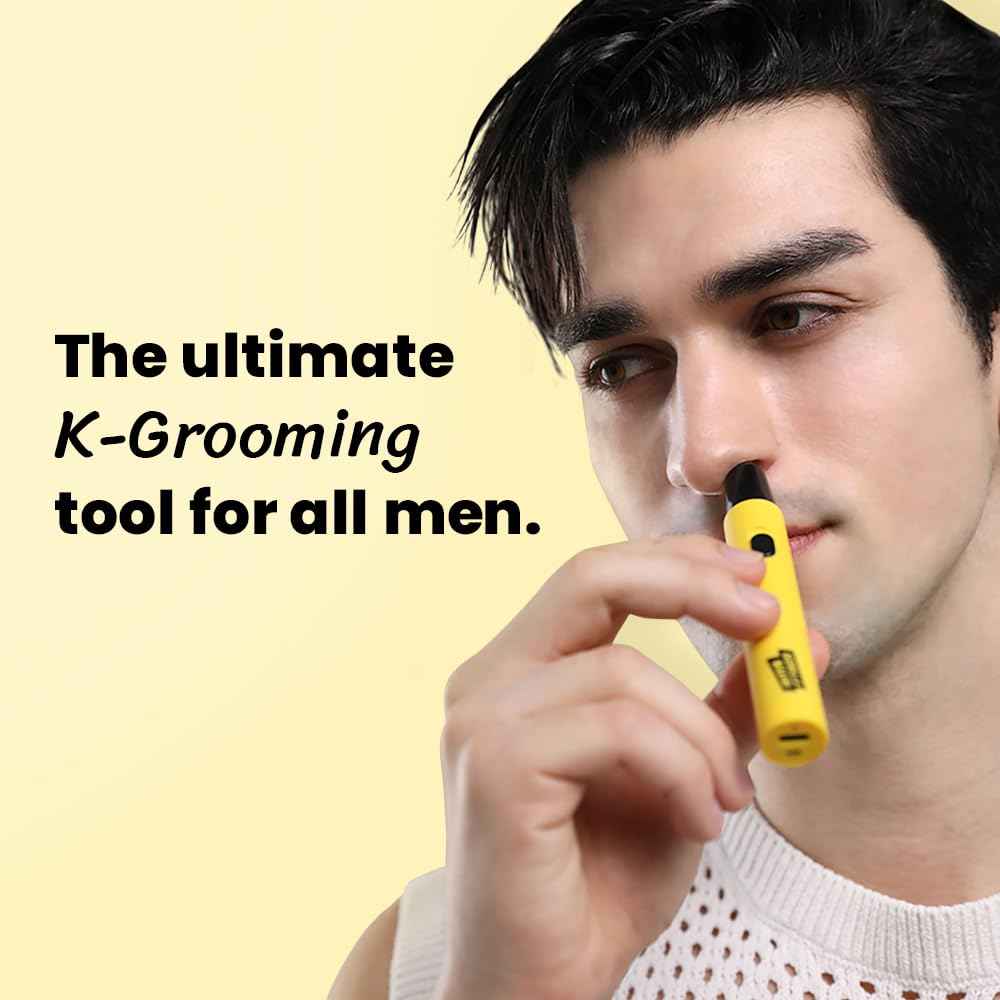 Gorilla Technique Nose Ear Hair Trimmer for Men, Rechargeable 2-in-1 Trimmer for Nose Ear Eyebrow Hair Removal, No Pull No Snag Grooming with High-Speed 10,000rpm Motor, 2 Heads